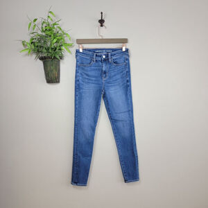 American Eagle Skinny Jeans Hi Rise Jegging Medium Blue Wash Stretch AE 6 S